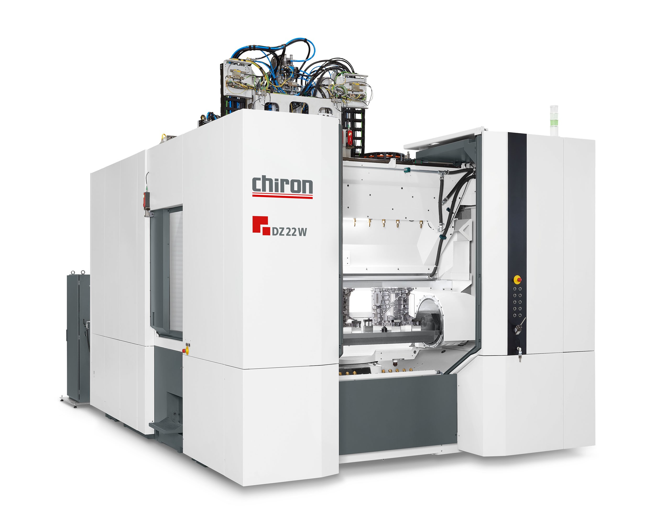 The machine variants of the 22 series are predestined for large quantities –  here the DZ 22 W with spindle distance of 600 mm with clamped e-motor housing.